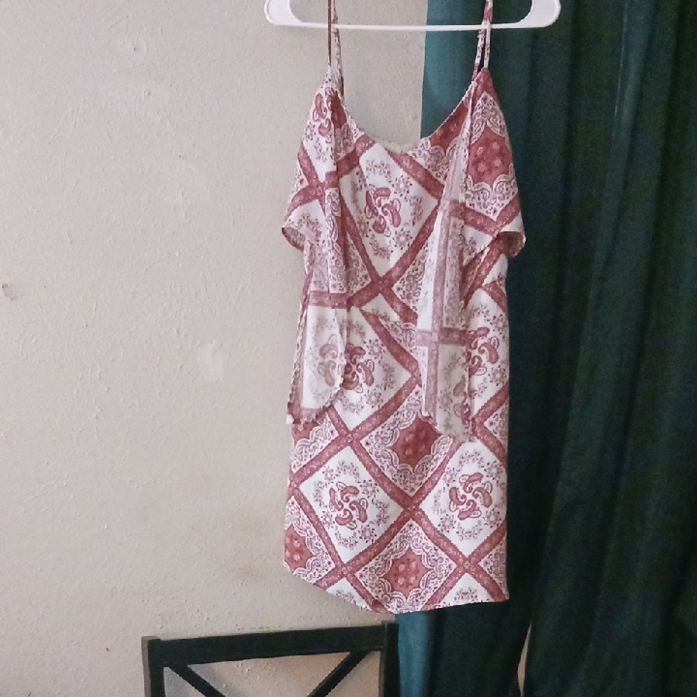 Rue21 Red and White Patterned Mini Dress